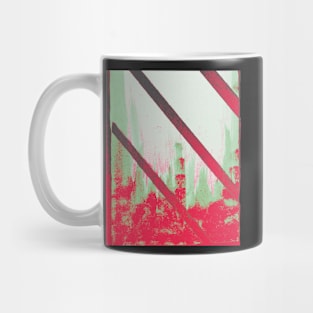 Cityscape through Window in Crimson and Mint Mug